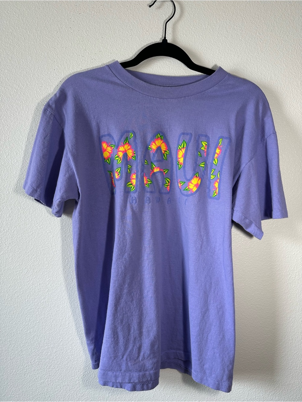 Anvil Vintage Lavender Tee with Floral Maui Logo